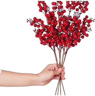 1 Adet 50 Cm Yılbaşı Kokina Kırmızı Sapları Dalları, Kırmızı