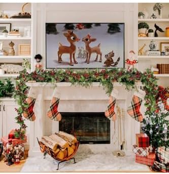 1 Adet Kokina Red Yılbaşı Çelenk, Ev Şömine Parti Kış Yılbaşı Süsü, Yeşil