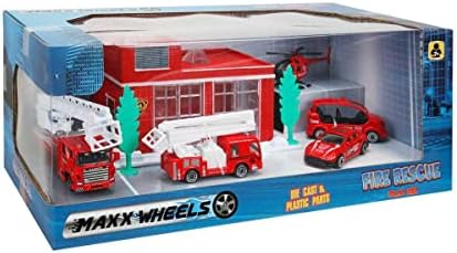 Maxx Wheels Dc Garaj Seti, /İtfaiye/Pit Stop, 5 Araçlı