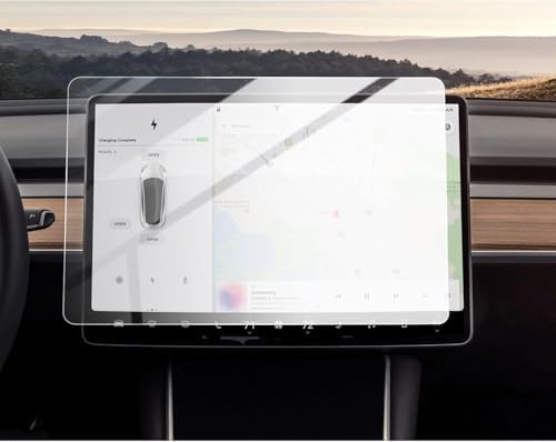 TESLA Y NEW 15.4 inch Multimedya Temperli Cam Ekran Koruyucu – Her Köşede Güvenlik Boşluğu, 99% Işık Geçirgenliği, Yağ ve Parmak İzine Dayanıklı Kaplama, Hassas Dokunma