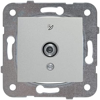 / Gümüş Uydu Prizi F Kon 10 Db Mekanizma+Düğme Kapak