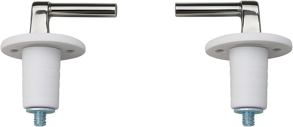 Nikel Krom Kaplamalı Metal Klozet Kapak Menteşe Seti, Parlak Dayanıklı, Ayarlanabilir Vidalı Montaj, Kolay Kurulum, Lüks Tuvalet Kapak Yedek Parça, Tüm Klozetlere Uyumlu (Üstten Sıkmalı)