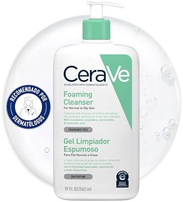 Yüz ve vücut için köpüren temizlik jeli, nemlendirici ve cildi güçlendirir, normal ila yağlı ciltler için, hyalüronik asit ve 3 temel seramit, 562 ml
