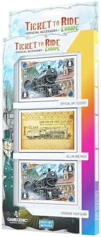 Gamegenic Ticket to Ride Europe Resmi Sanat Kolları | Hepsi Bir Arada 168 Kart Kılıfı Paketi | Kart Oyunu Tutacağı | The Ticket to Ride Europe Masa Oyunu ile Kullanım İçin Tasarlandı | tarafından