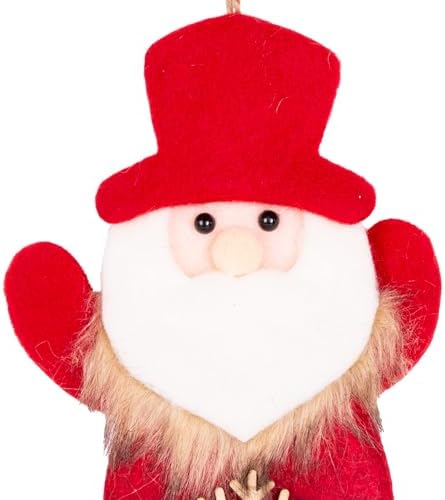 Yılbaşı Süsü Baba Kar Tanesi Figürlü Kırmızı 10x15 Cm.