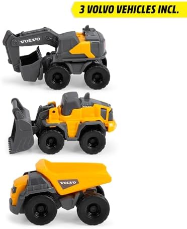 Dickie, 203725010, Mikro İnşaat İstasyonu, Işık, Ses, Kayıt ve Oynatma Fonksiyonlu Oyun İstasyonu, Açılabilir Kapı, Taşıma Kolu, 3 Adet Micro Araç, Serbest Tekerlekli 8 Cm, 1:64