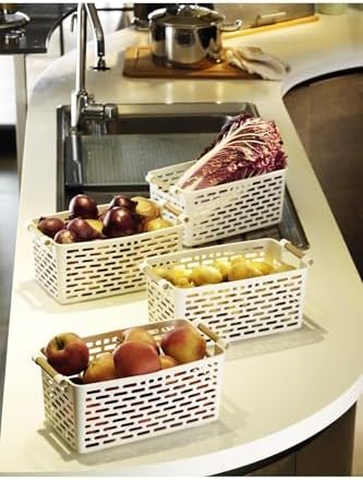 Çok Amaçlı Tutacaklı Organizer Sepet - Dolap Içi & Çekmece Düzenleyici Sepet Beyaz, 24121810018