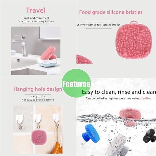 Silikon Yüz Temizleyici, Kadınlar ve Erkekler için Yüz Temizleme Peeling Fırçası, Manuel Yüz Temizleme Fırçası, Yüz Yıkama Fırçası, Temizleme ve Peeling için Eksfoliyatör Yüz Masajı (Beyaz)