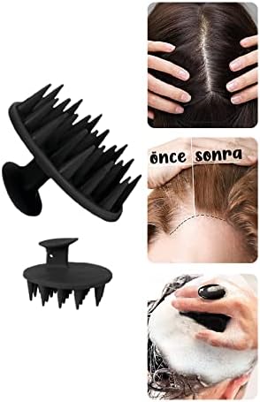 Yumuşak Silikon Uçlu Saç Derisi Masaj Tarağı Aleti Saç Yıkama Tarağı Fırçası