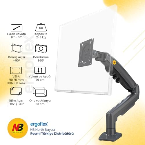 NB F80 Amortisörlü 2-9 kg Monitör Standı 2026 Versiyon