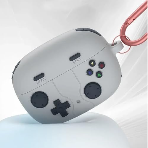 AirPods 4 ile uyumlu 4.Nesil Kılıf Kılıf Retro Görünümlü Kancalı Nint-endo Yumuşak Soft Dokunuş AirPods 4. Nesil Kulaklık Kılıf (Gri, AirPods 4. Nesil)