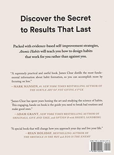 Atomic Habits: An Easy & Proven Way to Build Good Habits & Break Bad Ones by James Clear Notebook Paperback with 8.5 x 11 in 100 pages