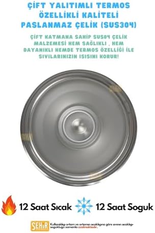 1200ml Pembe Lale Desenli Tumbler Pipetli/Pipetsiz Kulplu Paslanmaz Çelik Termos