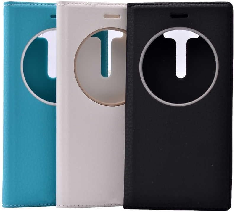 Asus Zenfone 3 Ze552KL Kılıf Kapaklı İç Kısım SilikonPencereli Koruma Kap Pembe Koyu