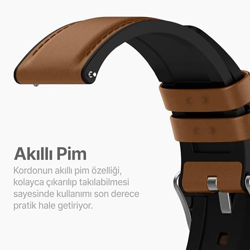 22mm ile Uyumlu Saatler için Yumuşak Deri 46mm Silikon Kordon (GT5 Pro/GT5/GT4/ 4 Pro/GT3/GT3 Pro/GT2/GT2 Pro) Galaxy (Gear S3/ 46mm)