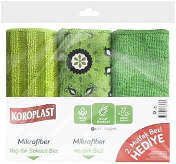Çok Amaçlı Mikrofiber Temizlik Bezi 3'lü Ekonomik Paket, Yağ & Kir Sökücü, İz Bırakmaz, Ekstra Emici, Hızlı Kuruyan Mikrofiber Temizlik Bezi, Mutfak, Banyo, Ofis, Kafe, Otel, Mağaza, Araba