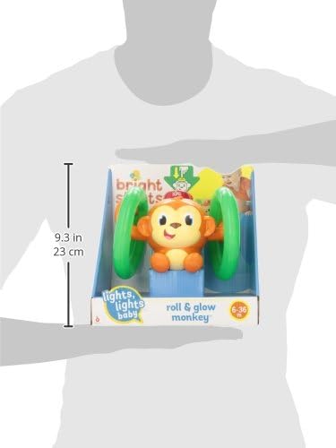Bright Starts Roll & Glow Monkey 6 Ay ve Üzeri İçin Işıklı ve Sesli Emekleyen Bebek Oyuncağı