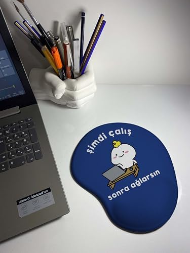 - Şimdi Çalış Sonra Ağlarsın Baskılı Bilek Destekli Mouse Pad (lacivert)