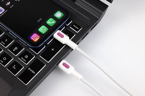 Type C-Lightning 27Watt PD Hızlı Şarj Kablosu (Beyaz + Fuşya/Beyaz Uç) (120 CM)