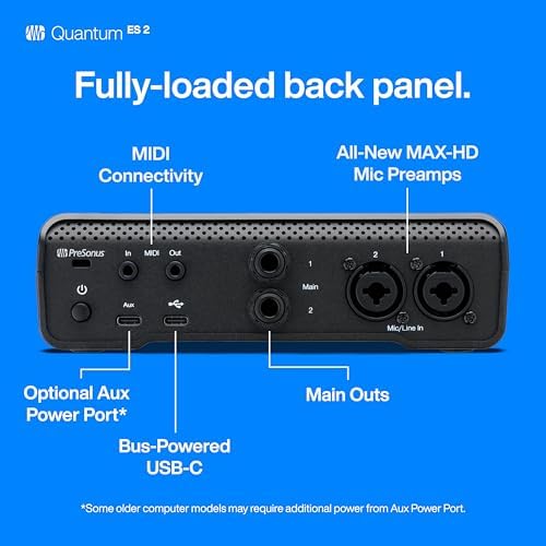 PreSonus  ES2-2 x 2, 24-bit / 192 kHz Ses Kartı, 6 Aylık Studio One+ Üyeliği