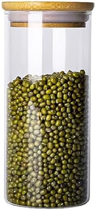 Cam Saklama Kavanoz, Bambu Kapaklı, 20 cm x 8,5 cm