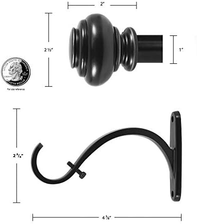 1-inch Urne mit Fenster Behandlung Rod-Set, Bronze, 18 to 36-Inch