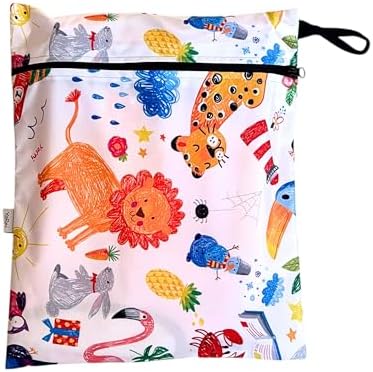 Yorni 2 Adet, 29 x 35 Cm, Jungle ve 37 x 30 Cm Summer Desen, Sıvı Geçirmeyen Çok Amaçlı Çanta, Ekonomik Set, Yıkanabilir