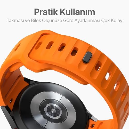 Galaxy 7/6/5/4/FE Serisi (40mm/44mm), 6/4 (47mm/43mm/42mm) ve 5 Pro (45mm) İçin Yumuşak ve Konforlu Rugged 20mm Silikon Kordon