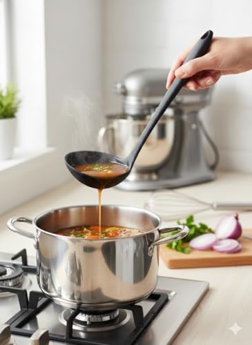 Silikon Kepçe – Mutfak Kullanımı İçin, Dayanıklı, Çizmez, Tek Parça Tasarım