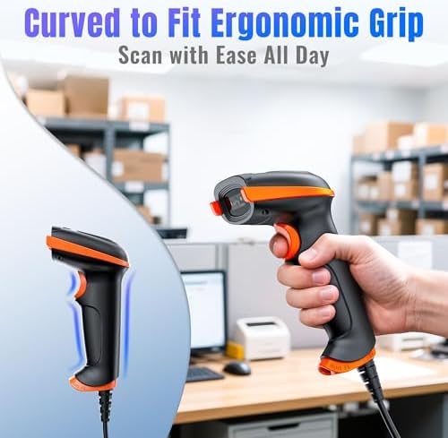 Tera D5100Y Barkod Okuyucu - USB Kablolu, 1D ve 2D QR Kod Okuma, Tak ve Çalıştır, Ergonomik Tasarım, Anti-Şok Silikon, IP54 Toz ve Su Koruma, Çoklu Dil Destekli Barkod Tarayıcı