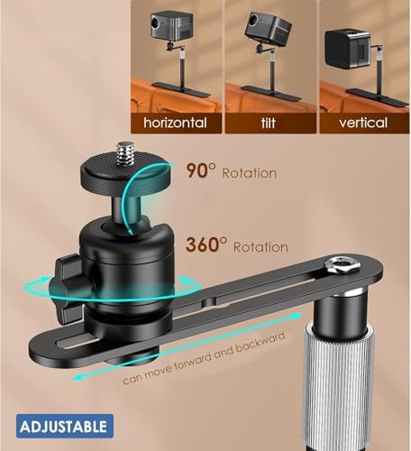 Ayarlanabilir Projeksiyon Standı, 24 cm - 40 cm Yükseklik Uzatma, Çoğu Projektör, Telefon ve Kamera ile Uyumlu, Taşınabilir Tasarım, 360° Açı Ayarı, Yüksek Mukavemetli Alaşımlı Çelik | TY11
