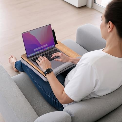 -LS014 Minderli Laptop Sehpası (Meşe Gri)