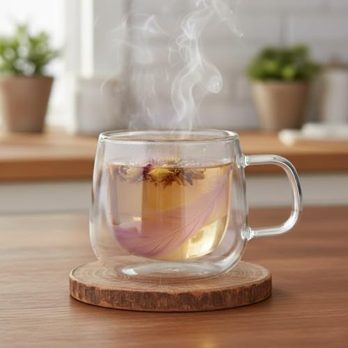 Şeffaf Çift Camlı Dayanıklı Kupa – 210 ml Zarif Tasarım, Kahve & Çay Keyfi İçin Ideal