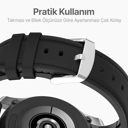 22mm ile Uyumlu Saatler için Yumuşak Deri 46mm Silikon Kordon (GT5 Pro/GT5/GT4/ 4 Pro/GT3/GT3 Pro/GT2/GT2 Pro) Galaxy (Gear S3/ 46mm)