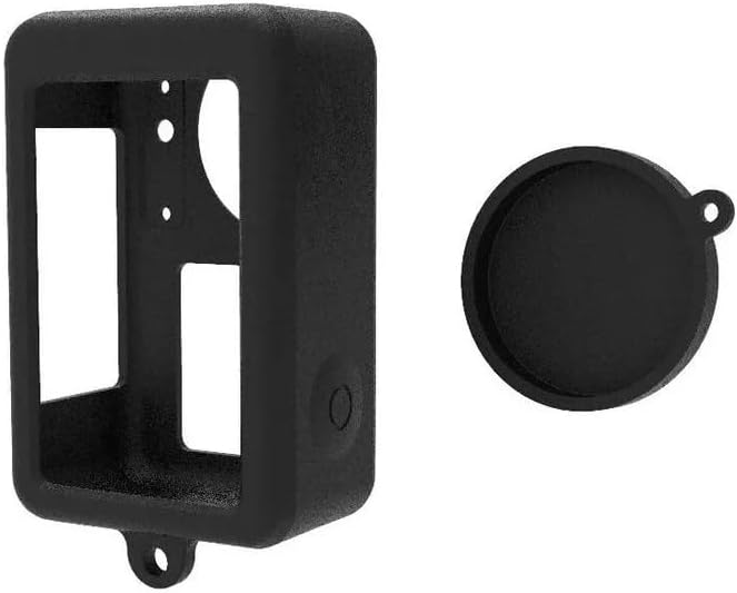 Osmo Action 3/4 uyumlu Silikon Koruma Kılıfı, 2 Parça Set, Siyah (Siyah)