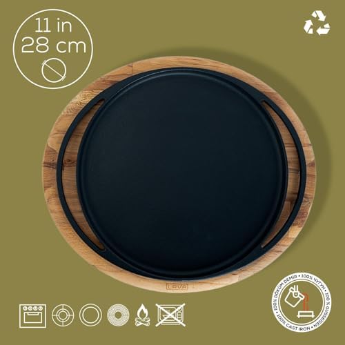 Döküm Çap 28 Pizza Tavası Ahşap Altlı - LV AS 121