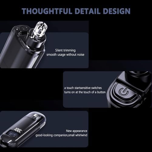 Jouis Burun Kıl Tüy Makinası,Erkekler için Elektronik Burun Kılı Trimmer,Dijital Ekranlı Herkes İçin Kullanım Aksesuar Seti Tıraş Aparatı Sarj Göstergeli