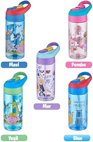 500ml Tritan Kalın Pipetli Çocuk Okul Su Matarası