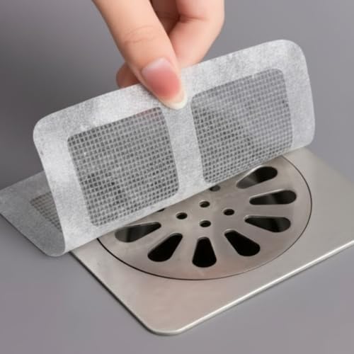 10 Adet Yapışkanlı Banyo ve Duş Gider Süzgeci – Tek Kullanımlık Saç Toplayıcı Filtre – Tıkanıklık ve Haşere Önleyici Hijyenik File Bant – Küvet ve Lavabo İçin Pratik Çözüm