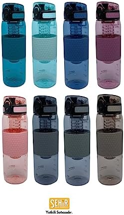 530ml Silikon Gövdeli Detoks Aparatlı Tritan Su Matarası