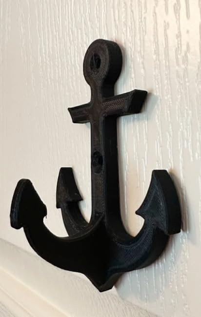 2 Adet Çapa Model Elbise Vestiyer Duvar Askısı, Duvar Dolap Kapı Askılığı, Sert Plastik Duvar Askısı, Sert Plastik, Siyah, 7.5x4.5x10.5 cm,ikili