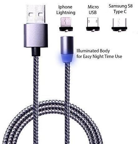 1049 1 Metre Lightning Micro Usb Type C Mıknatıslı Tüm Telefonlar Uyumlu Şarj Kablosu (kablo bozulmasından sıkıldınız mı Manyetik şarj tak çıkar olmadığı için kablo ömrü uzun olacak)