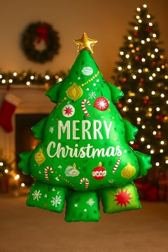 Yılbaşı Ağacı Süsleri 1 Adet Yılbaşı Hediye Paketi Süsü Folyo Balon 80-55 cm