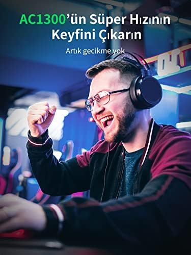 AC1300 USB 3.0 1300Mbps 2.4/5Ghz Wi-Fi Kablosuz Alıcı Ağ Adaptörü