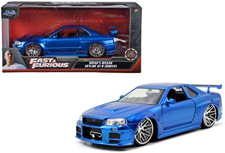 Jada Toys & Furious fits Skyline GT-R (R34) Die-Cast Car, 1:24 Scale Blue