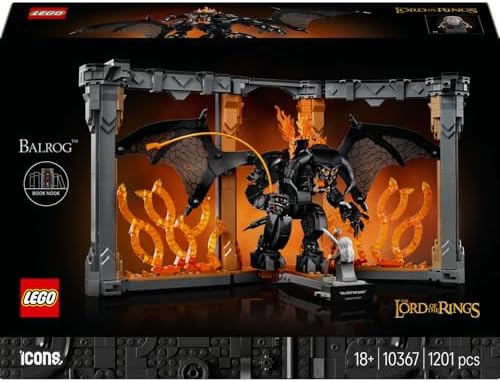 Yüzüklerin Efendisi: Balrog Kitaplık Dekoru 10367 – Yüzüklerin Efendisi Hayranı Yetişkinler için Koleksiyonluk Dekoratif Model Yapım Seti, Doğum Günü Hediyesi (1201 Parça)