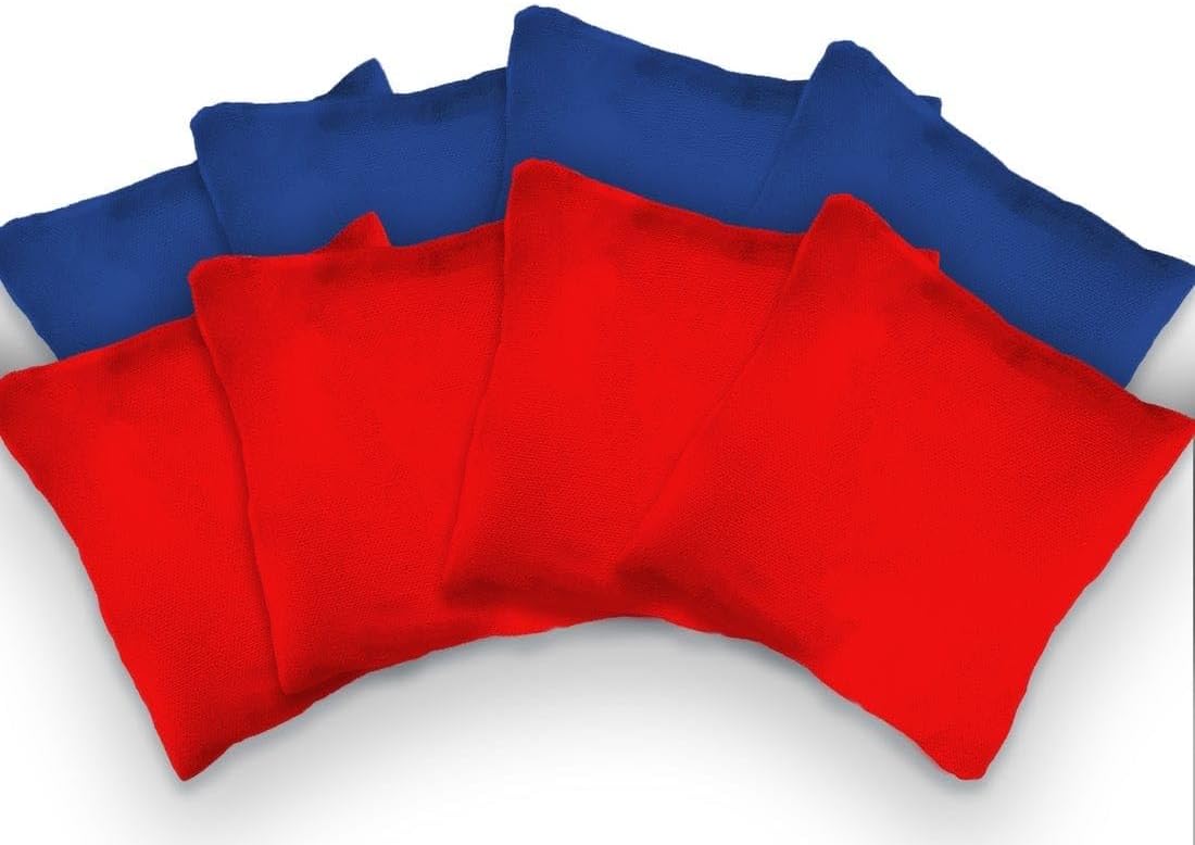 eleleoyun Cornhole Oyunu Bez Torbaları, 8 Adet, Lacivert ve Kırmızı, Açık Hava Eğlence ve Parti Oyunu, 5+ Yaş