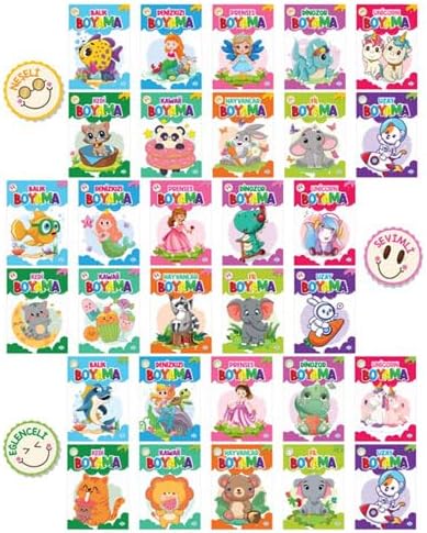 Çocuklar İçin Boyama Seti - 30 Kitap Takım