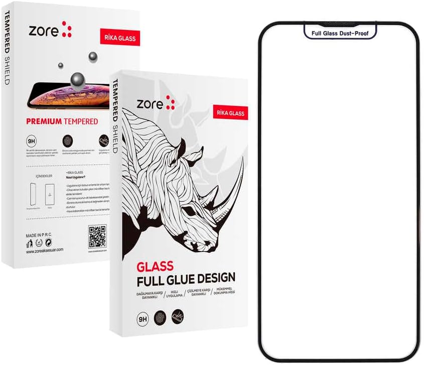ZORE İle Uyumlu 16 Plus ZORE Rika Premium Temperli Cam Ekran Koruyucu Siyah