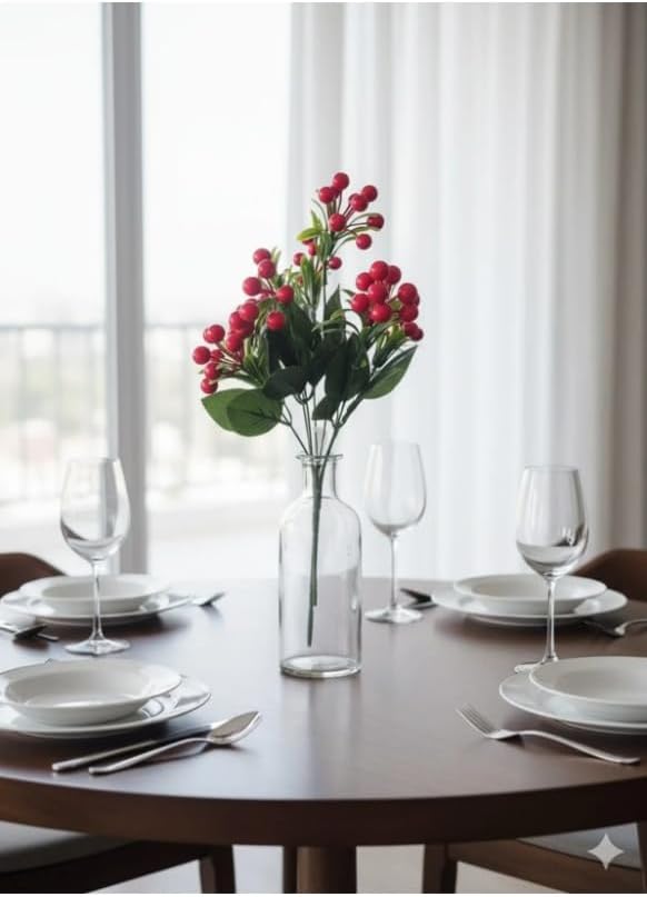 Yapay Çiçek Kırmızı Kokina Demetİ Kokina Çiçeği Yılbaşı Süsü Yılbaşı Ağacı Süsü